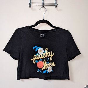 Anthropologie Peachy Keen Black Crop Top S